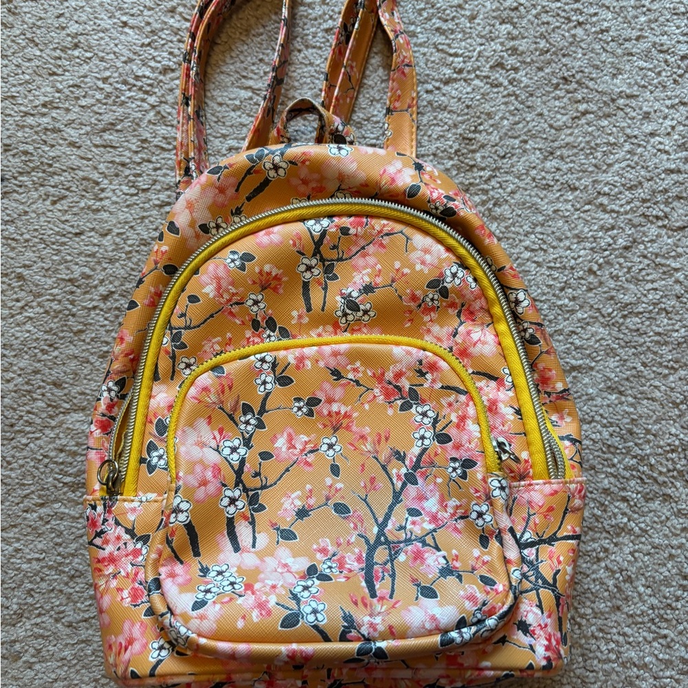 Under One Sky Floral Backpack in Orange and Pink